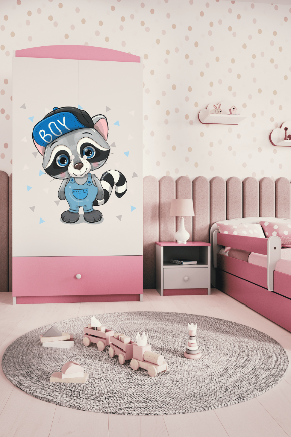 Armoire enfant rose clair