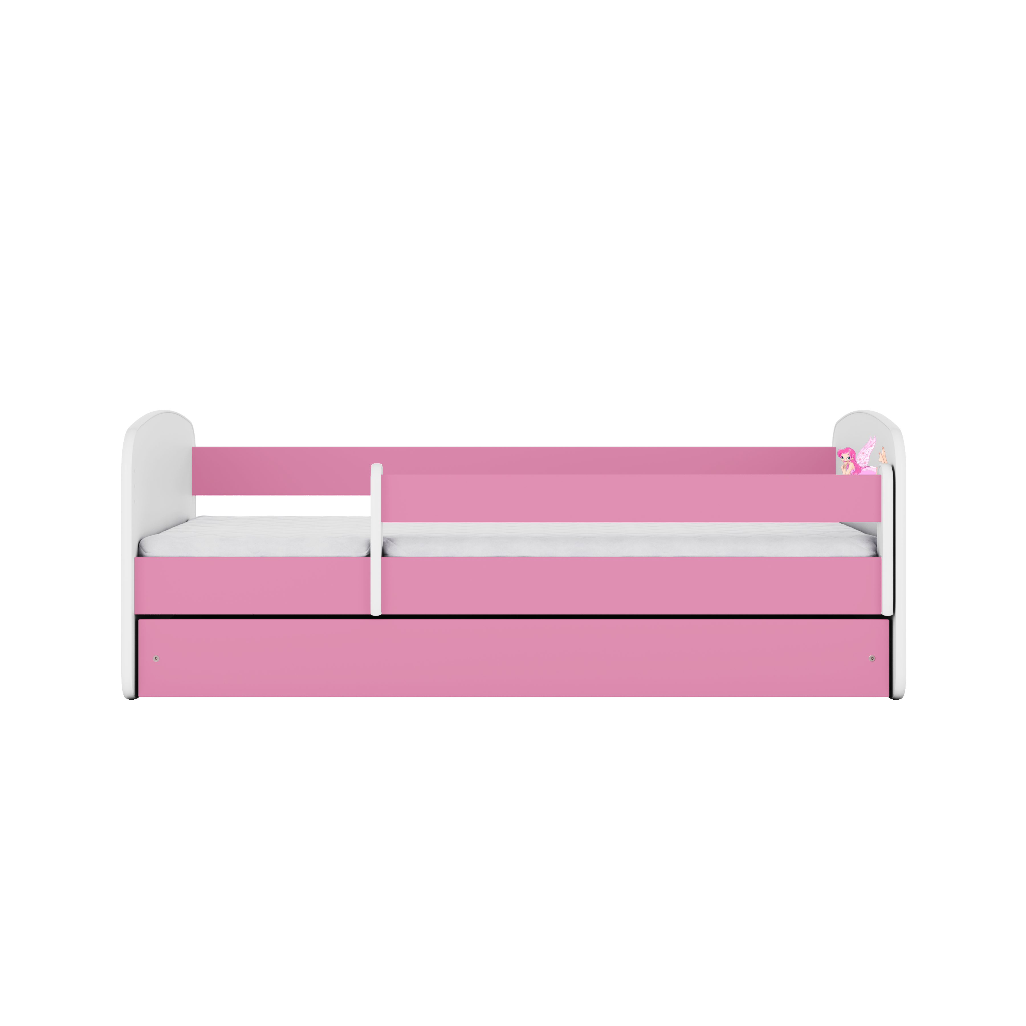 Lit enfant rose, motif fée ailée