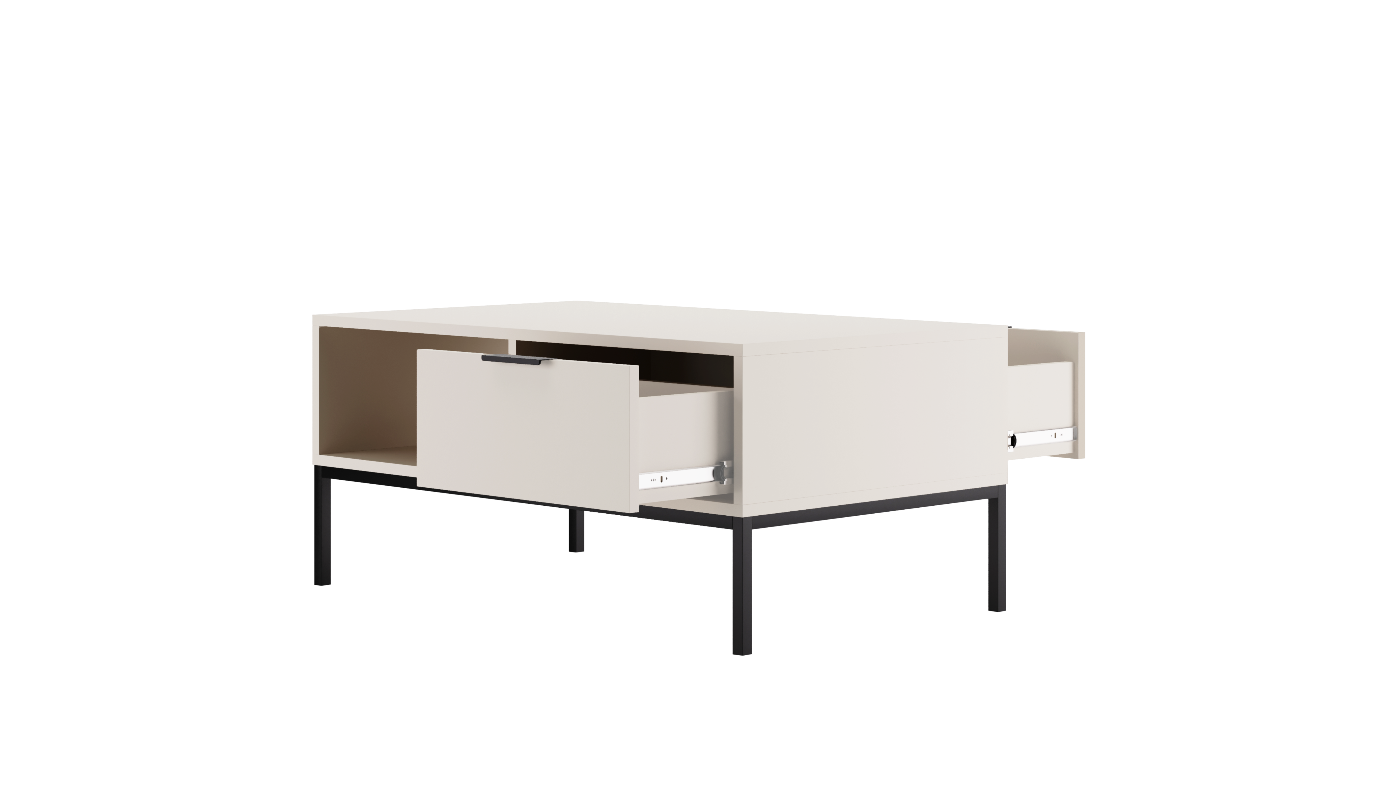 Raumhirsch Table basse AUSTIN 60x45x100 cm Avec tiroir Avec rangement noir – vue complémentaire