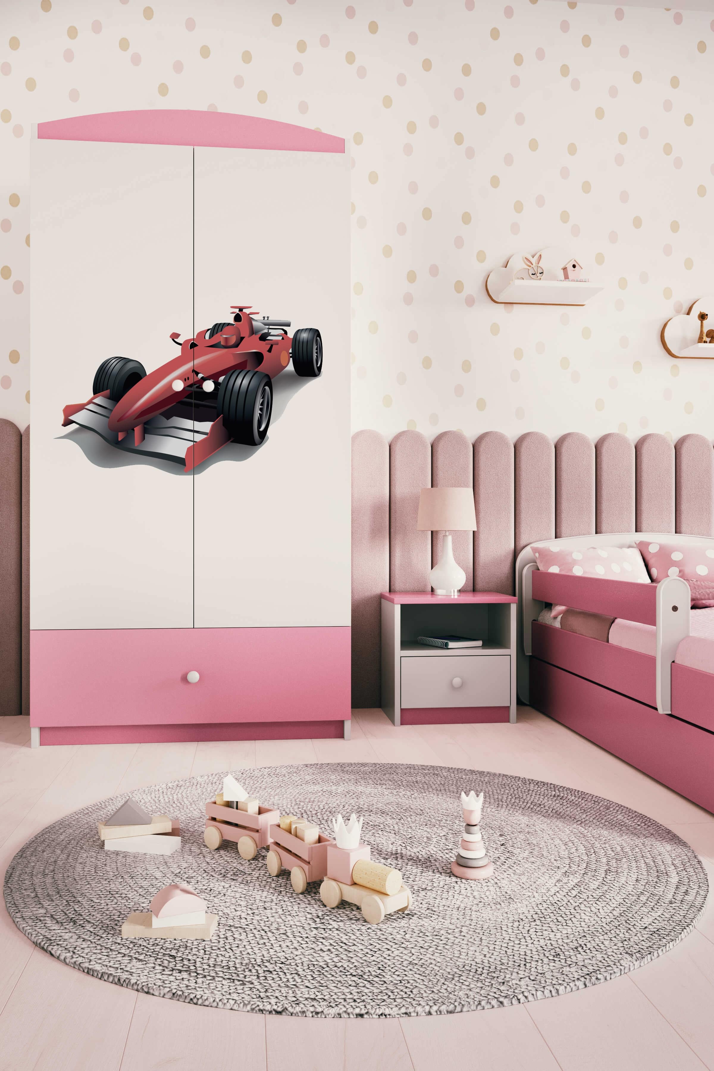 Armoire enfant rose clair