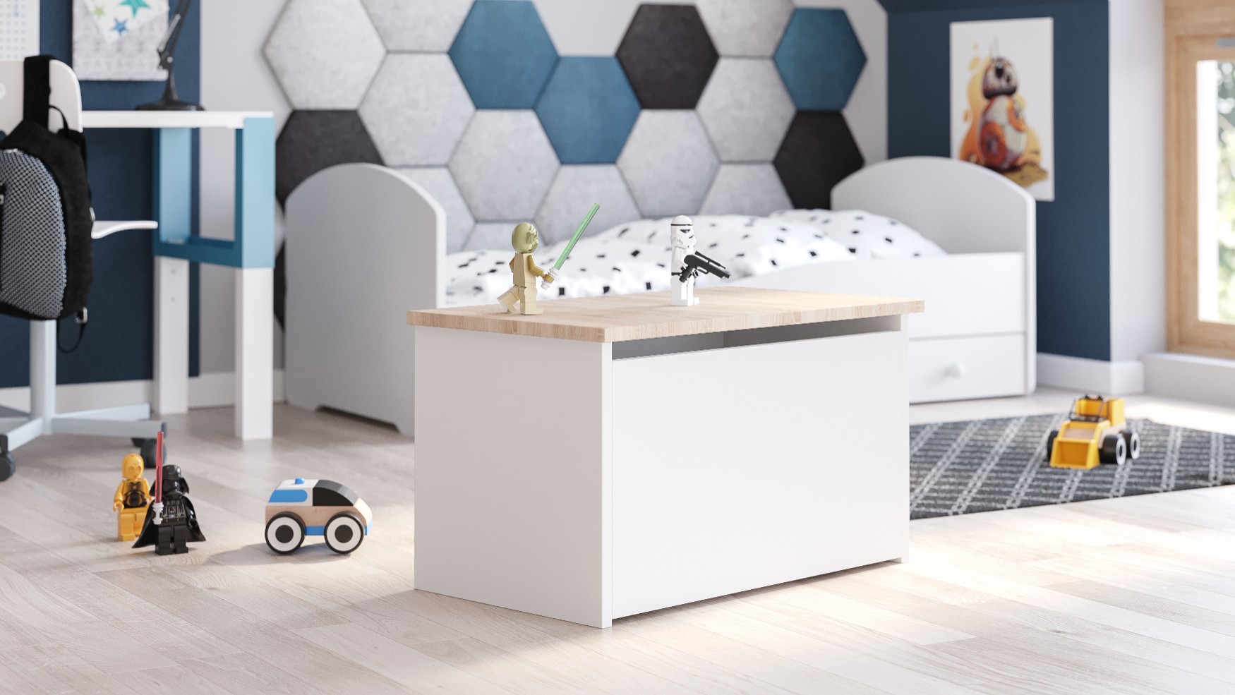 Coffre à jouets enfant blanc