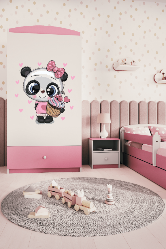 Armoire enfant rose clair