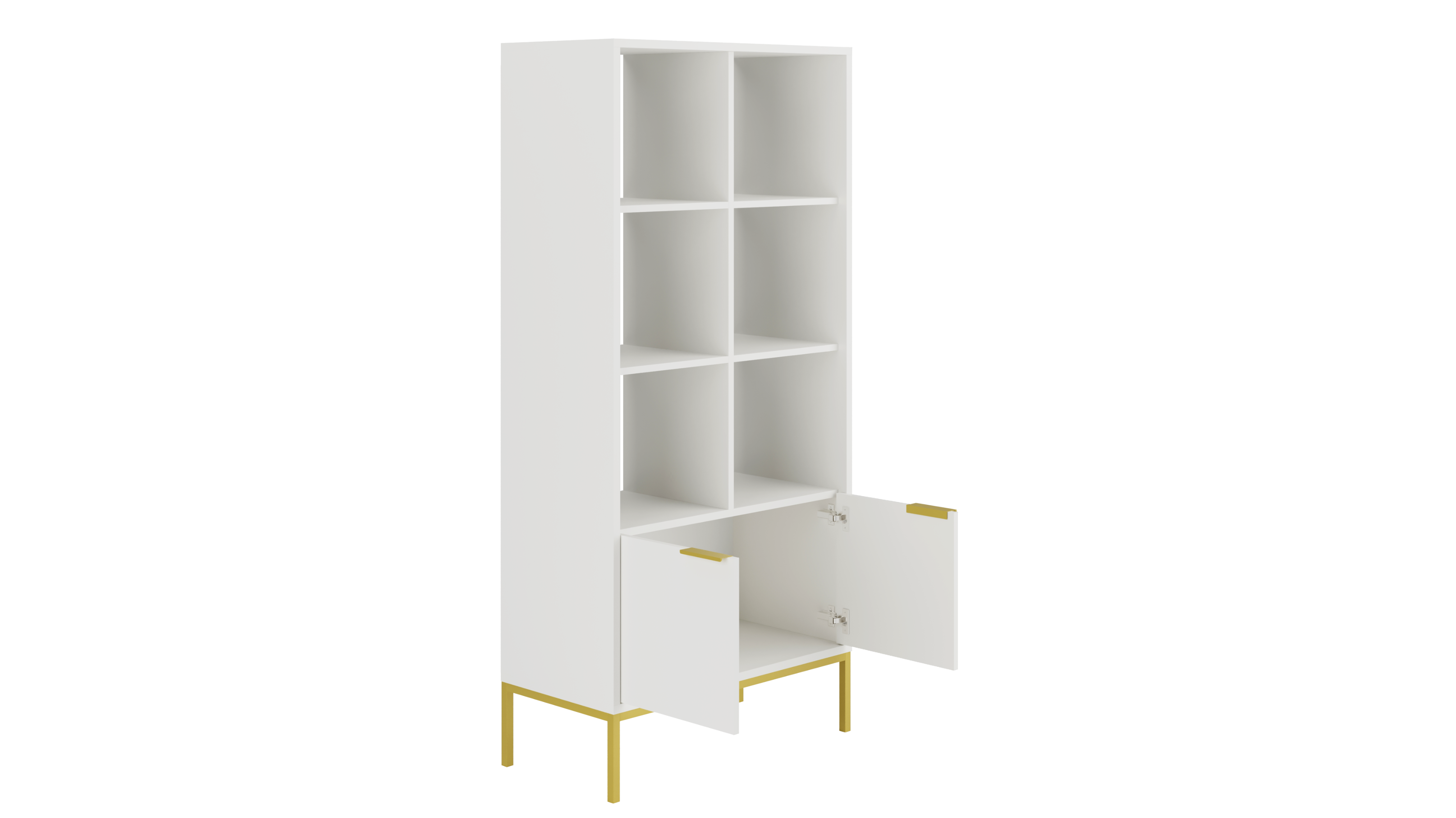 Raumhirsch Bibliothèque AUSTIN 40x171,3x80 cm Avec rangement blanc / doré farbe – vue complémentaire