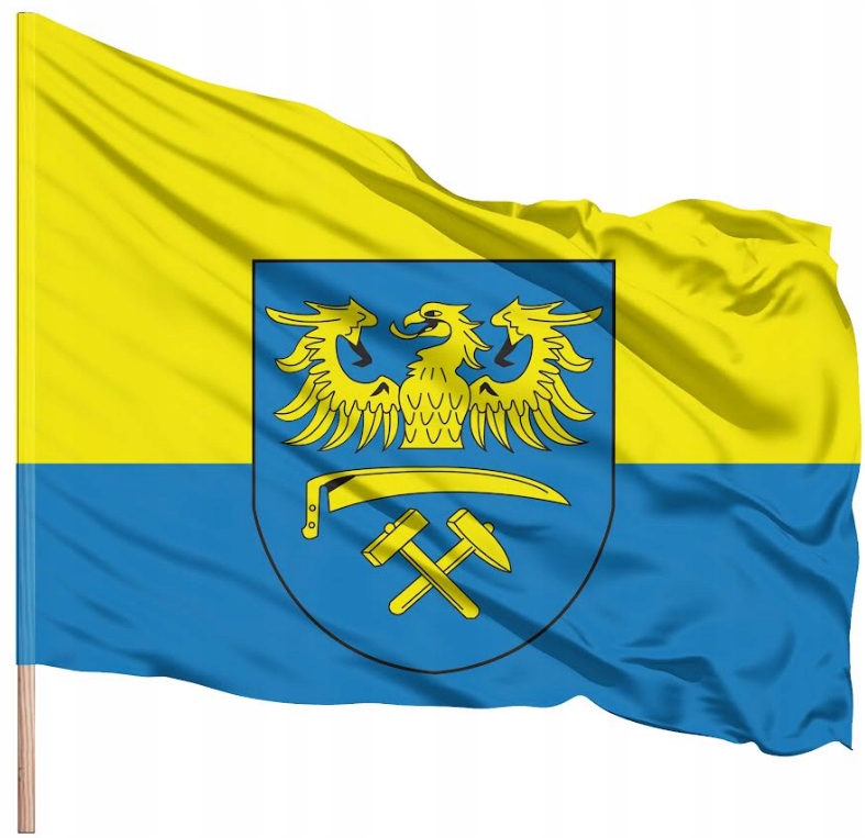 Flaga Górny Śląsk z Młotami 150x90cm