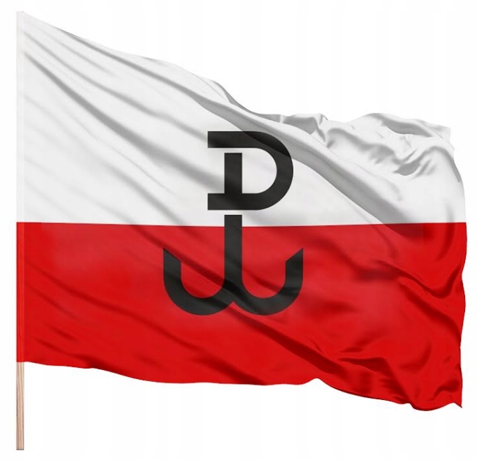 Flaga Powstanie Warszawskie Polska Walcząca 112x70