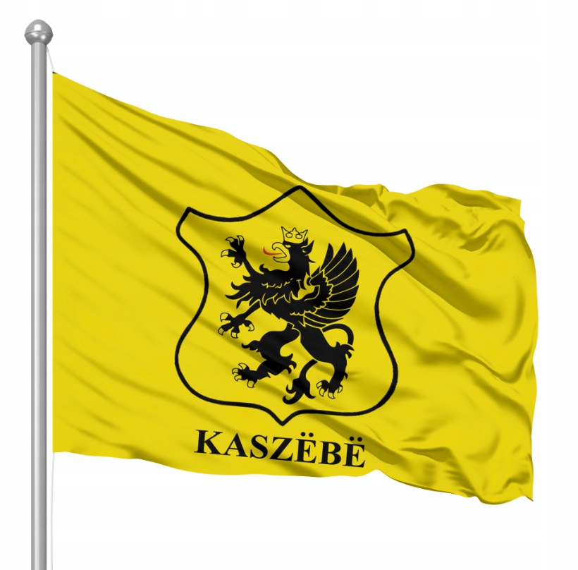 Flaga Kaszubska Kaszuby Cywilna z Gryfem Masztowa