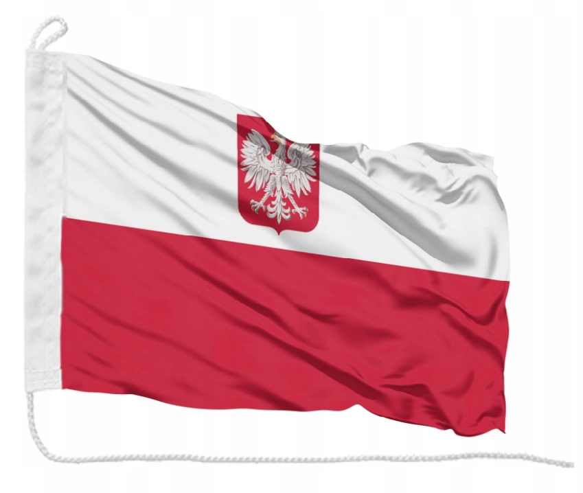 Flaga Bandera Polski Narodowa z Godłem na Jacht 30×20
