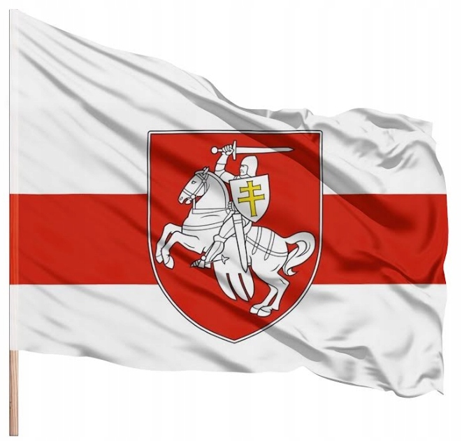 Flaga Białoruś Opozycja 112x70 na drzewiec