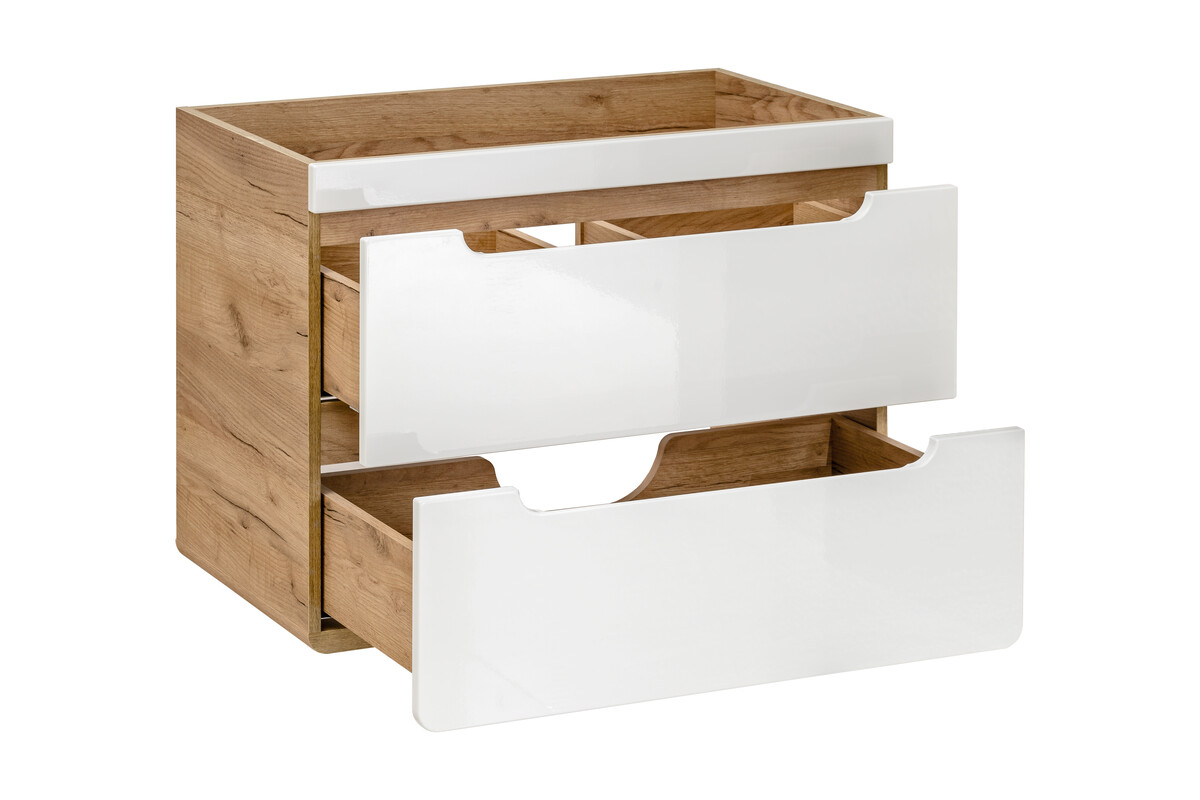 Szafka pod umywalkę 80 cm 2 szuflady dąb craft szary kosmos 4