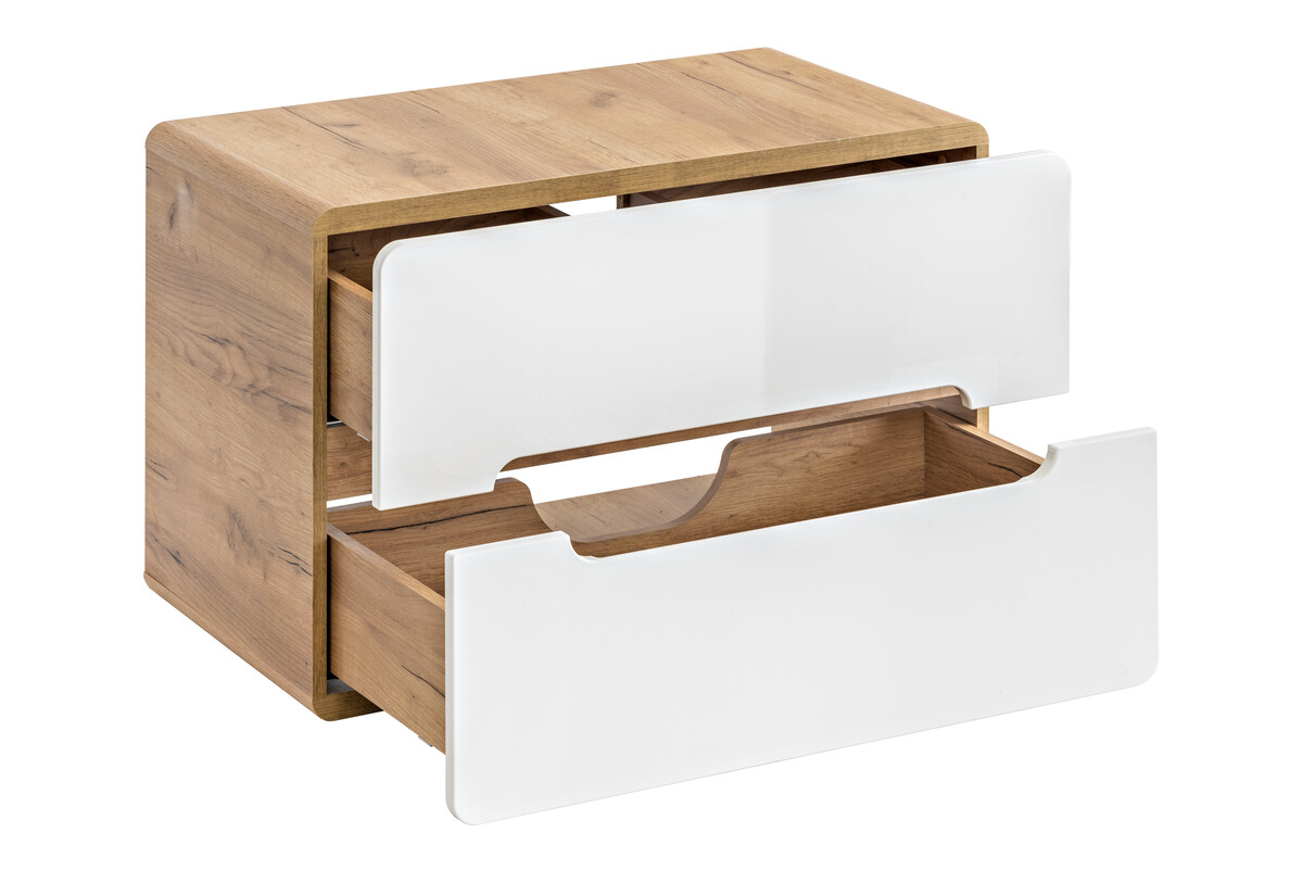 Szafka pod umywalkę nablatową 80 cm 2 szuflady dąb szary 7