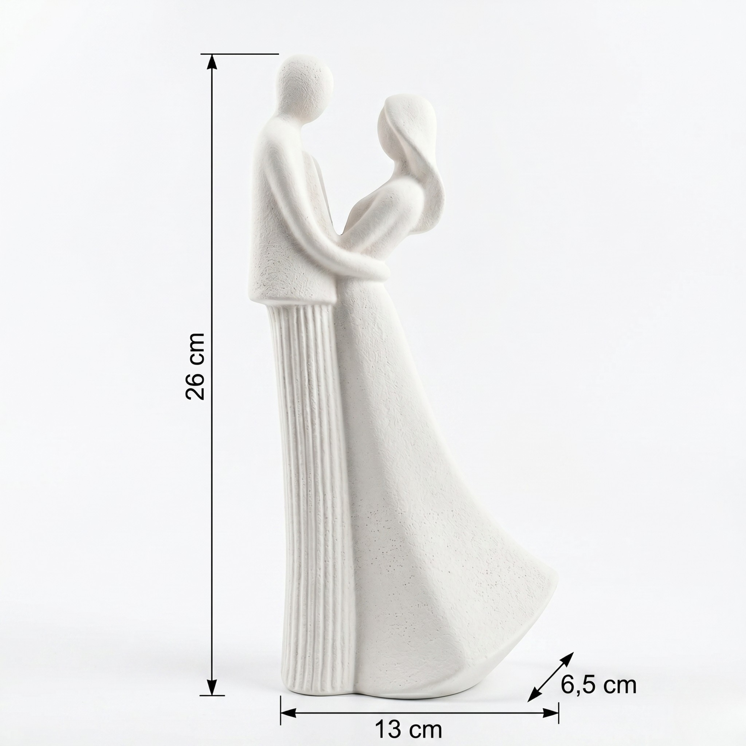 Parametry techniczne białej figurki ceramicznej