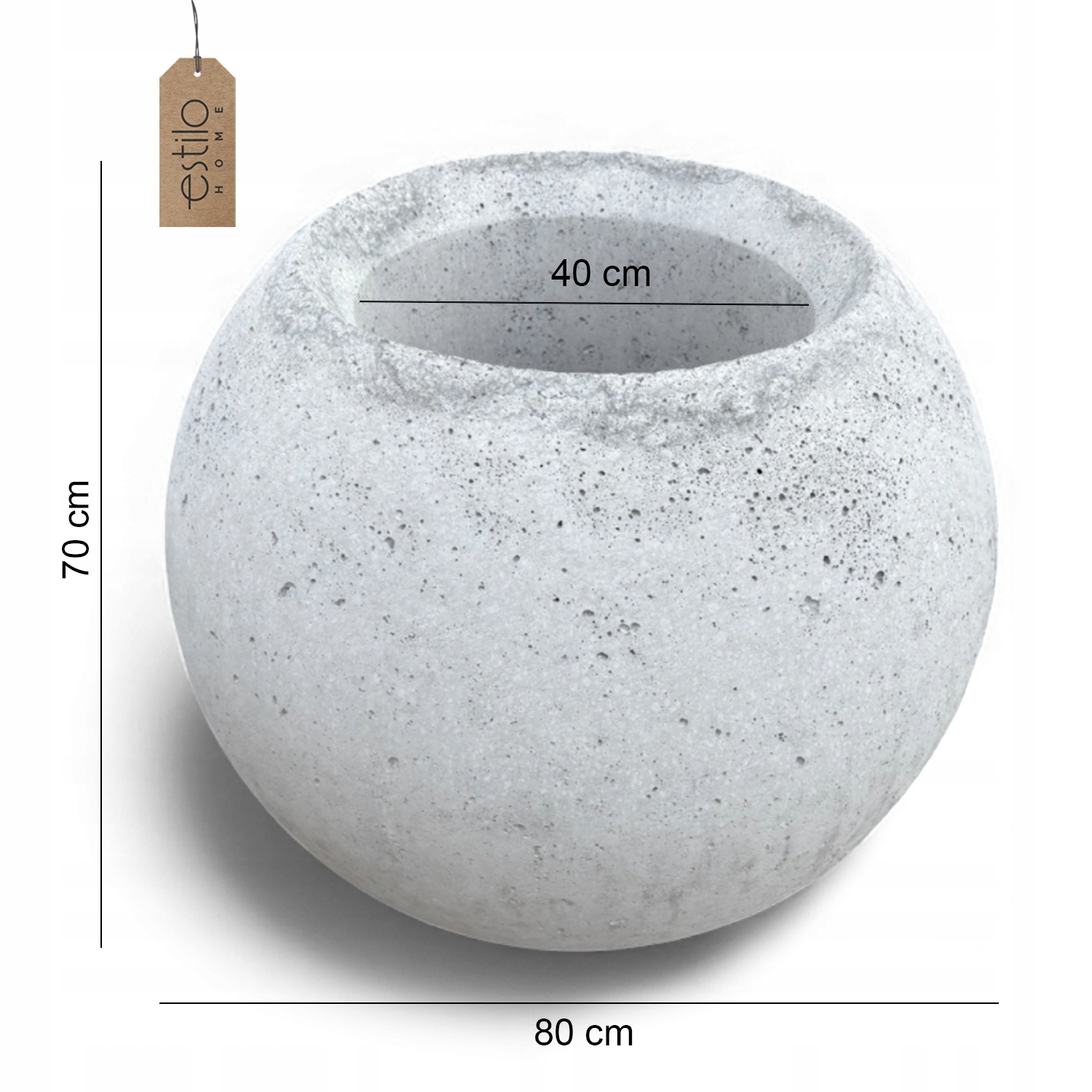 Wymiary i specyfikacja techniczna donicy ORBA L