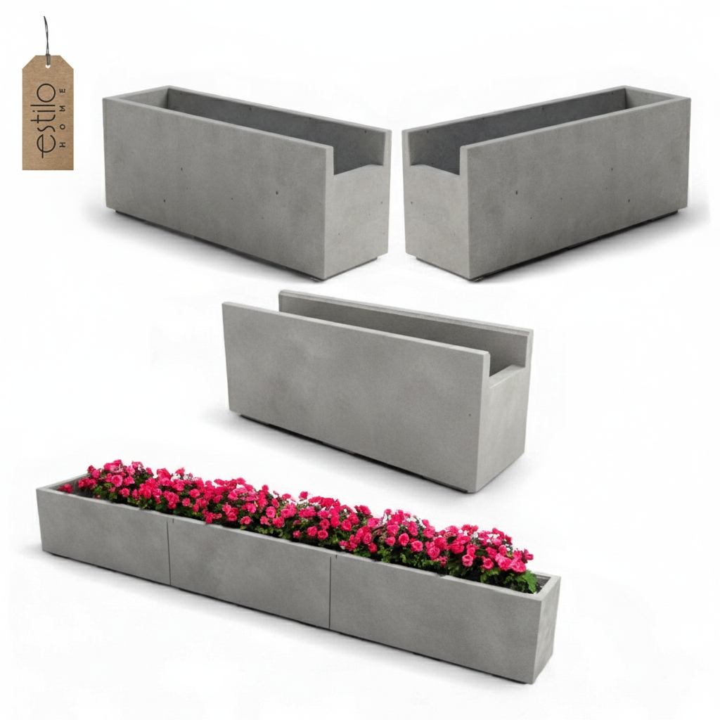 Zestaw trzech donic betonowych LINEA 291 cm
