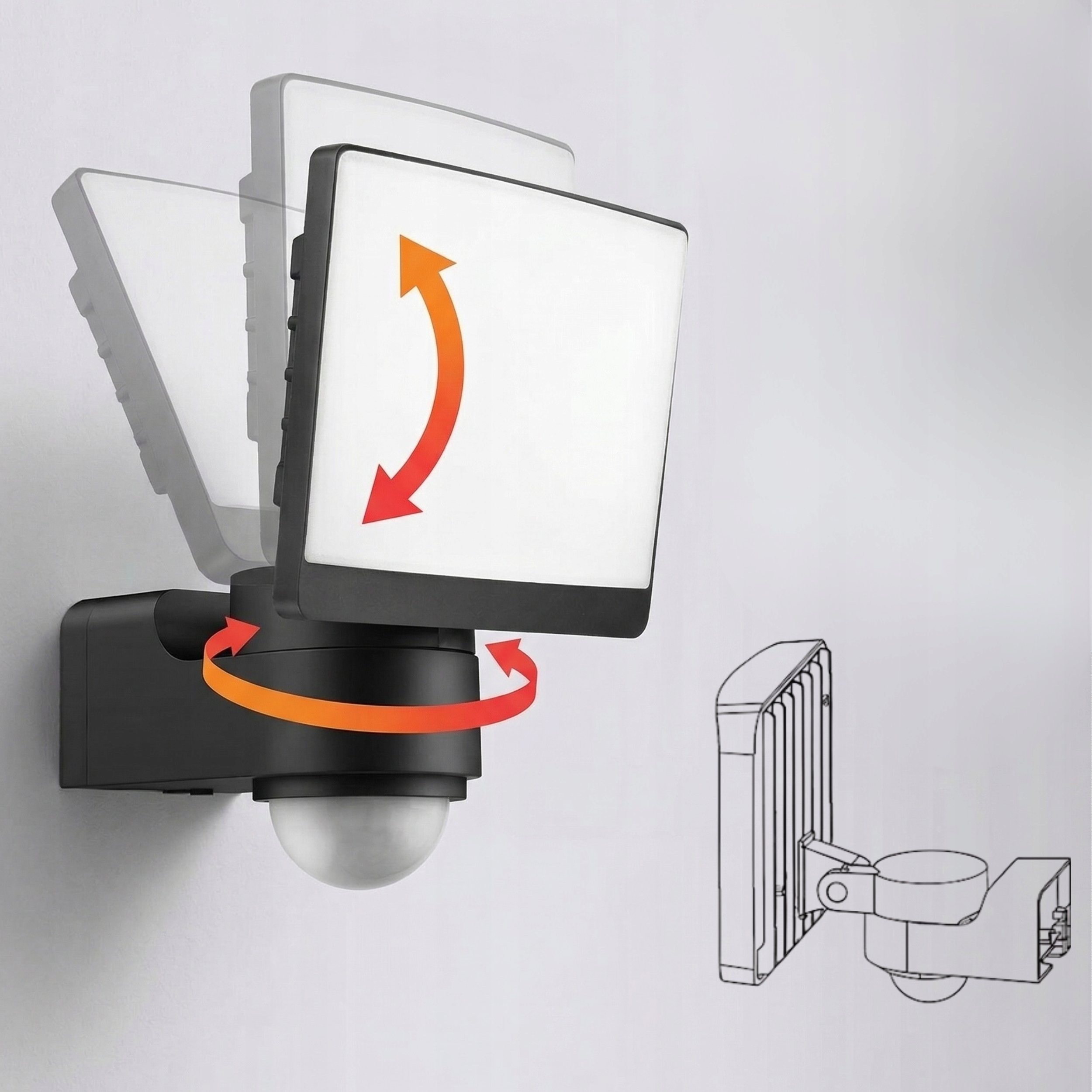 Czujnik ruchu PIR w naświetlaczu PRIME