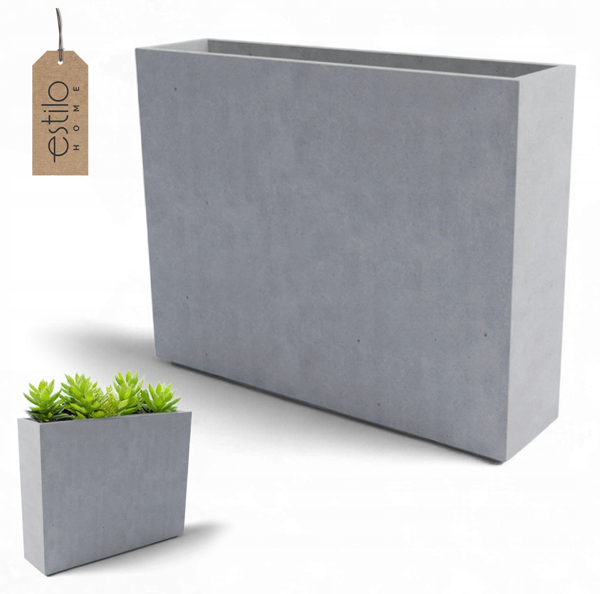 Donica betonowa RECTA 100x80x25 cm naturalna