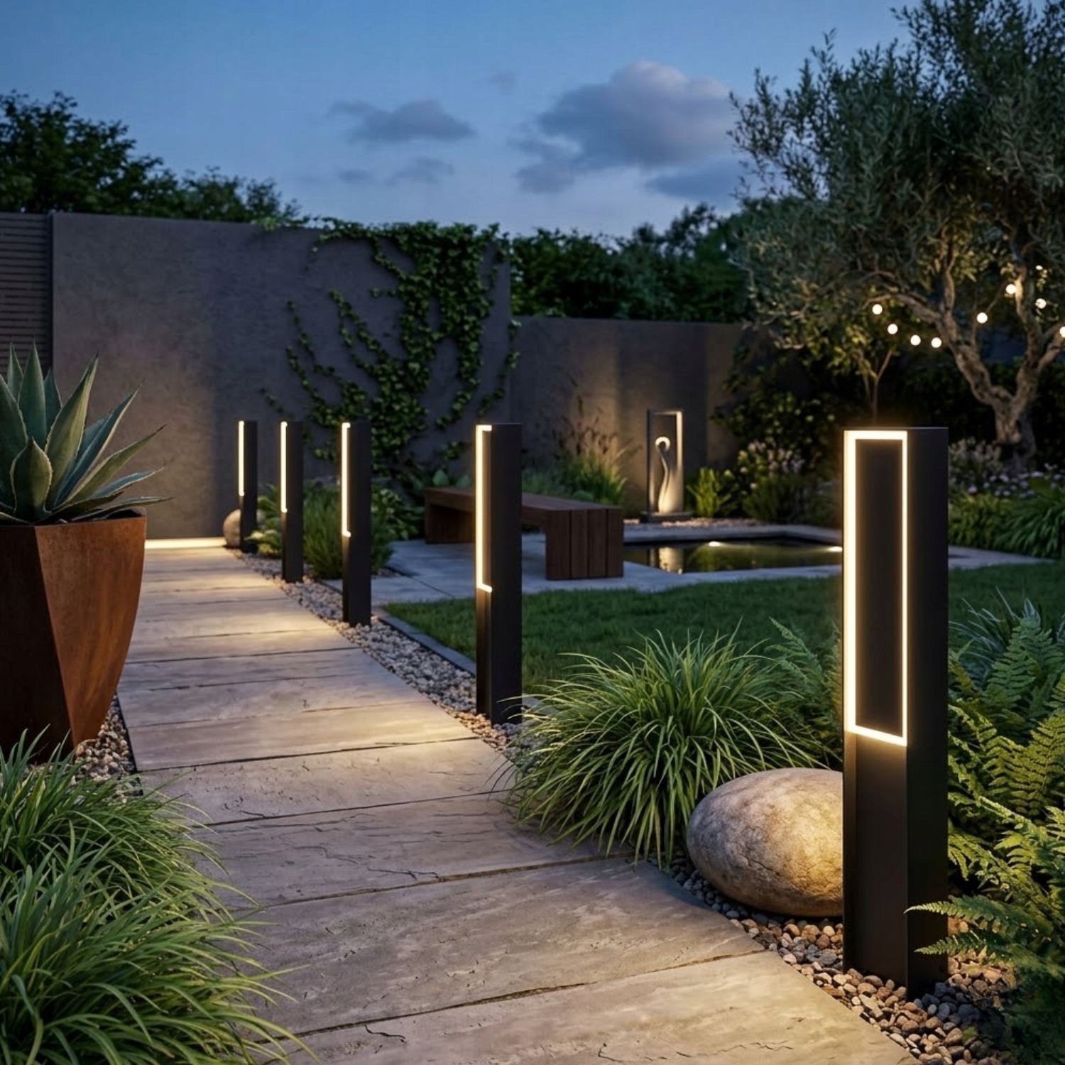 Nowoczesny słupek ogrodowy LED Sentinel S0.5 czarny 50cm