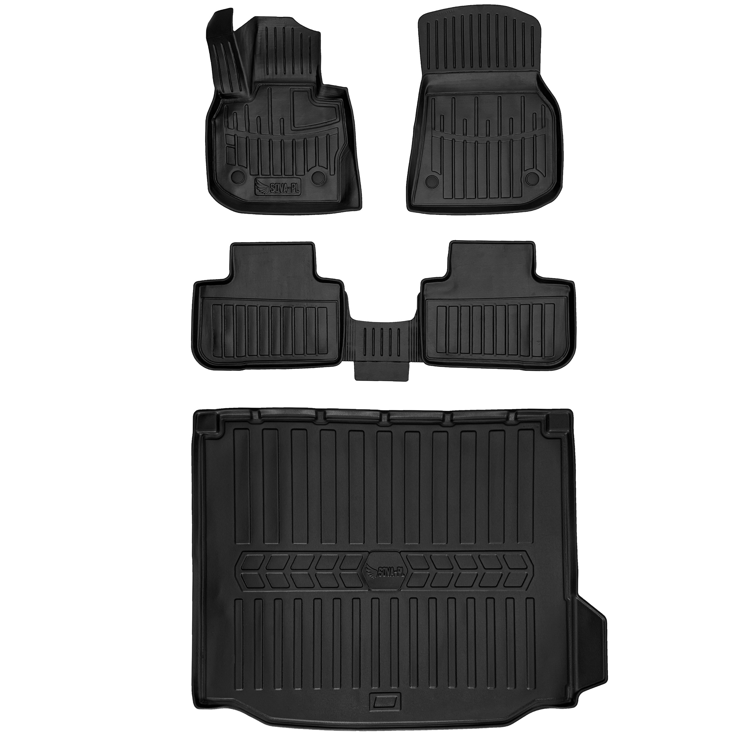 Satz 3D Gummimatten Kofferraummatten für BMW iX3 G08 (ab 2021) Version Electri