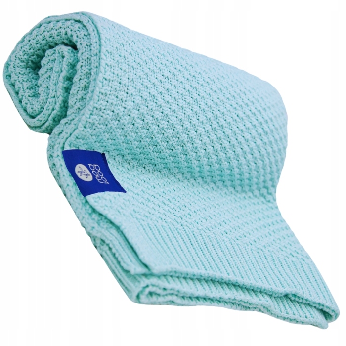 Kocyk Bambusowy Bawełniany 80X100 Niebieski Zdrowy