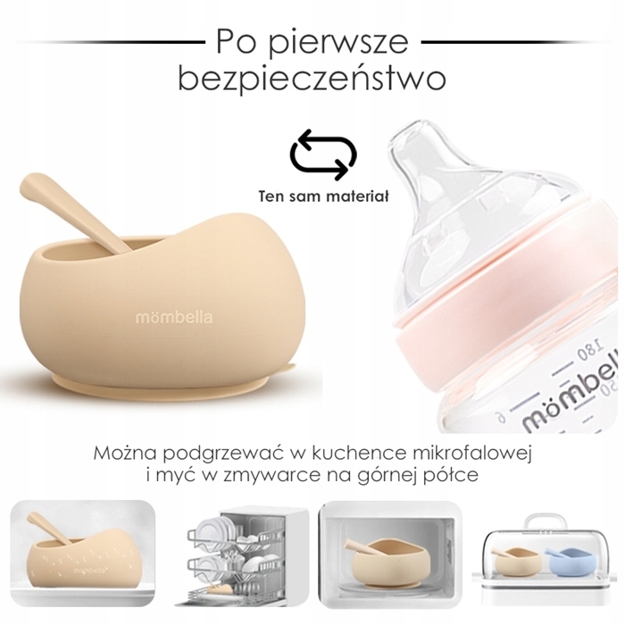 Mombella Miseczka Dla Niemowląt Z Przyssawką Bezpieczna + Łyżeczka Gratis