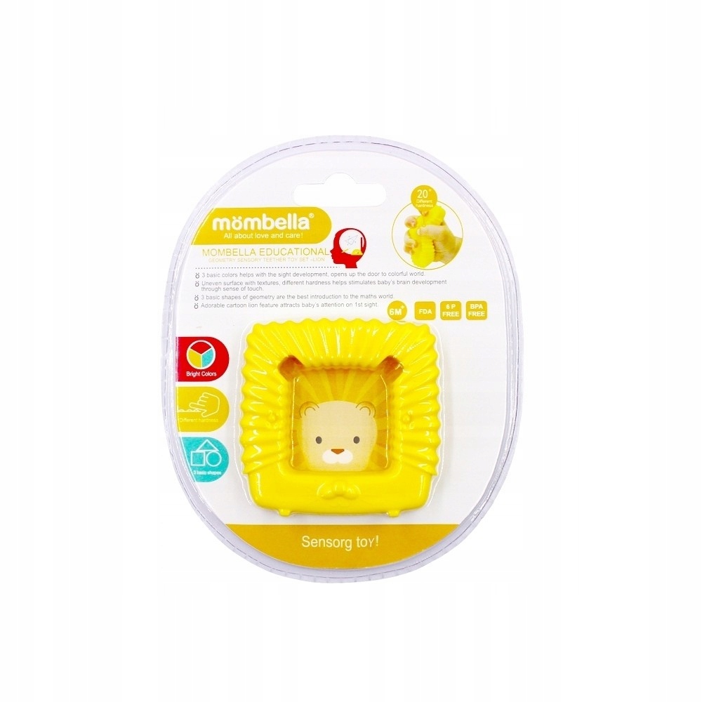 Mombella Gryzak Ortodontyczny Silikon Żółty Lew