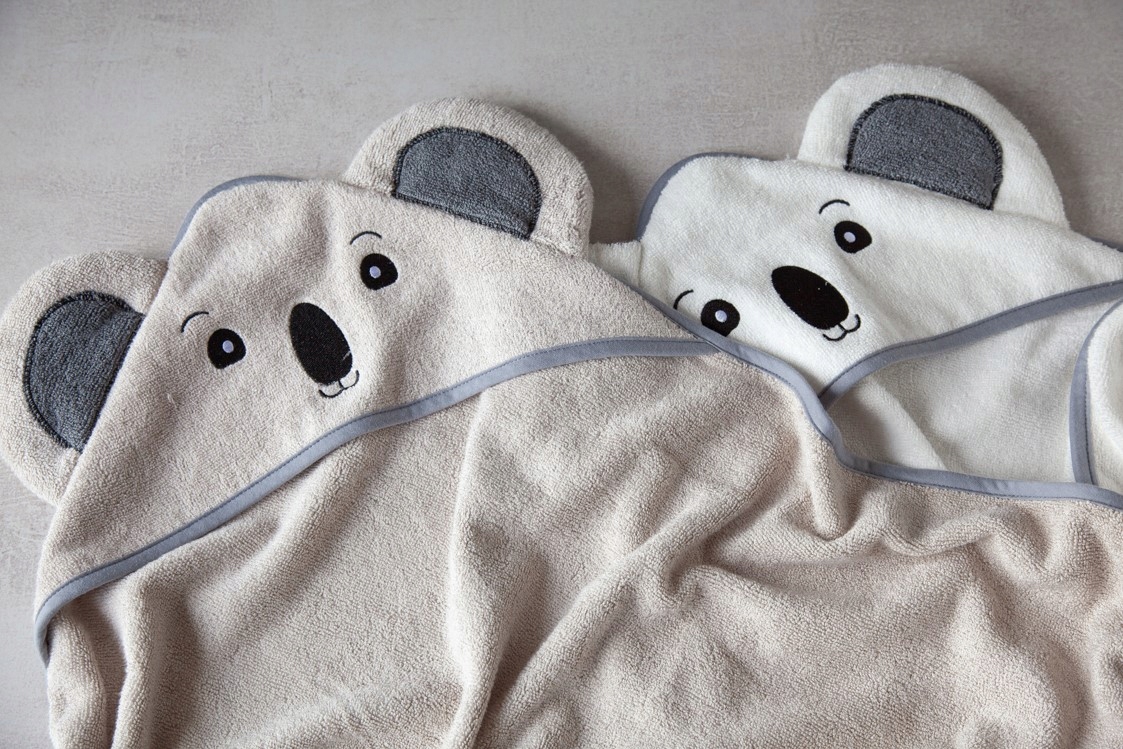 Ręcznik Kąpielowy Dla Dzieci Z Kapturem Koala 85 X 85 Cm Biały Atest