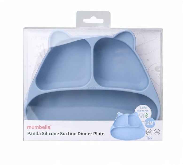 Talerzyk Z Przyssawka Mombella Dzielony Panda Niebieski