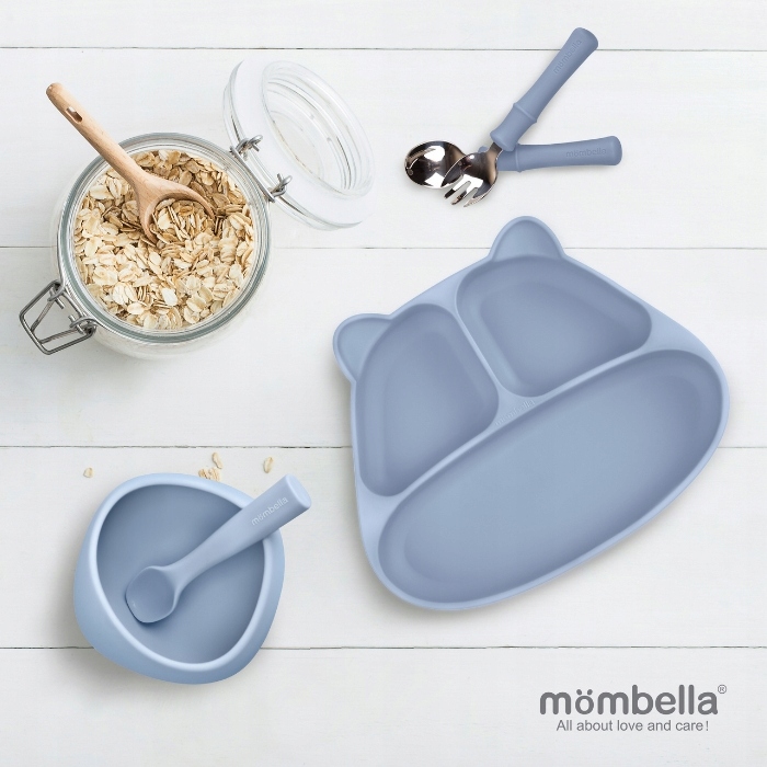 Mombella Miseczka Dla Niemowląt Z Przyssawką Bezpieczna + Łyżeczka Gratis