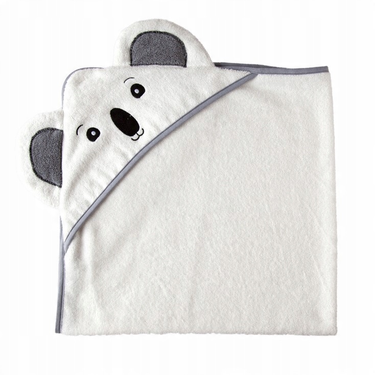Ręcznik Kąpielowy Dla Dzieci Z Kapturem Koala 85 X 85 Cm Biały Atest