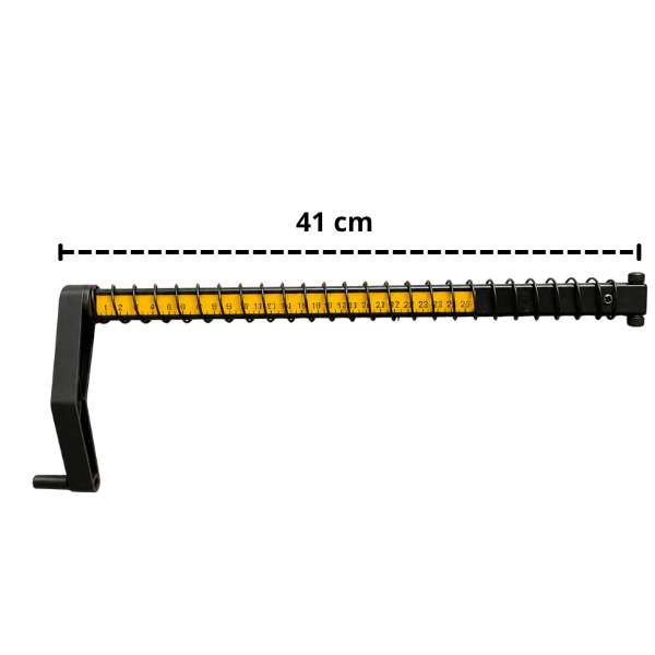 Ramię miernika z podziałką 0-26 cm – długość całkowita 41 cm, średnica mocowania 2,1 cm