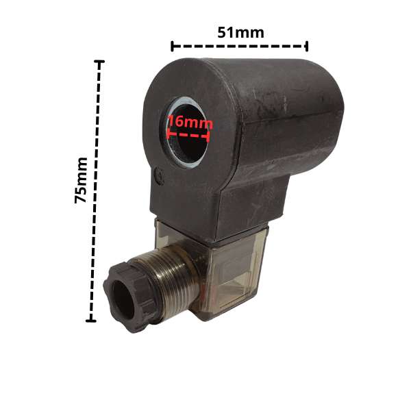 Cewka elektromagnetyczna 16mm 220V AC - wymiary