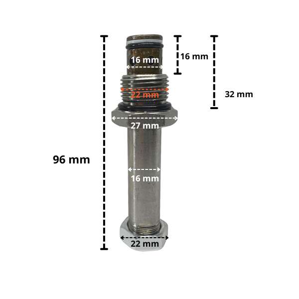 Zawór opuszczania do cewki elektromagnetycznej 16mm / G22mm – zdjęcie produktu