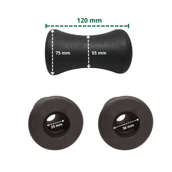 Rolka dociskowa Typ B 25 mm – wymiary