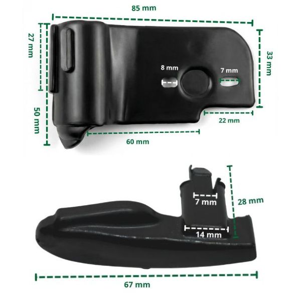 SAL mounting head protectors – component dimensions