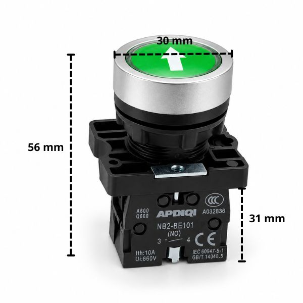 Control button green with up-down arrow