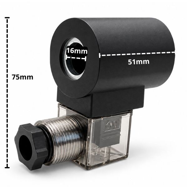 Magnetspule 16mm 220V AC - Abmessungen