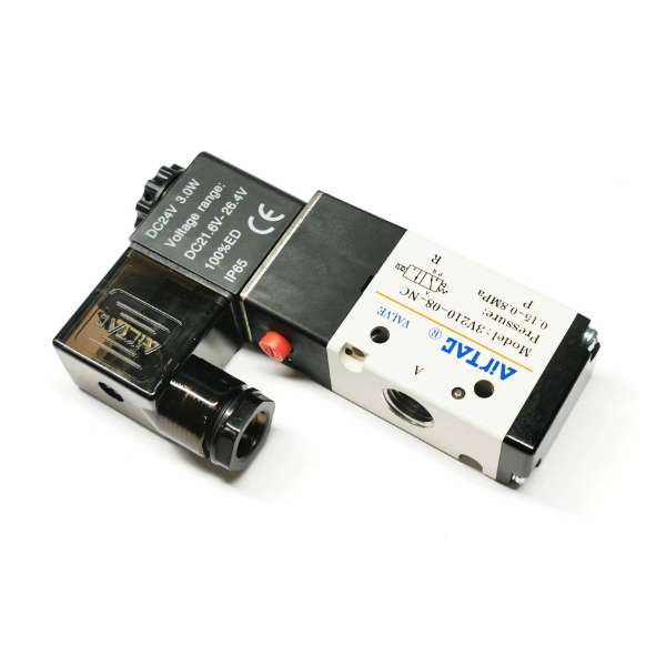 Elektromagnetyczny zawór pneumatyczny DC24 Twin Busch - wymiary 92x53x24mm