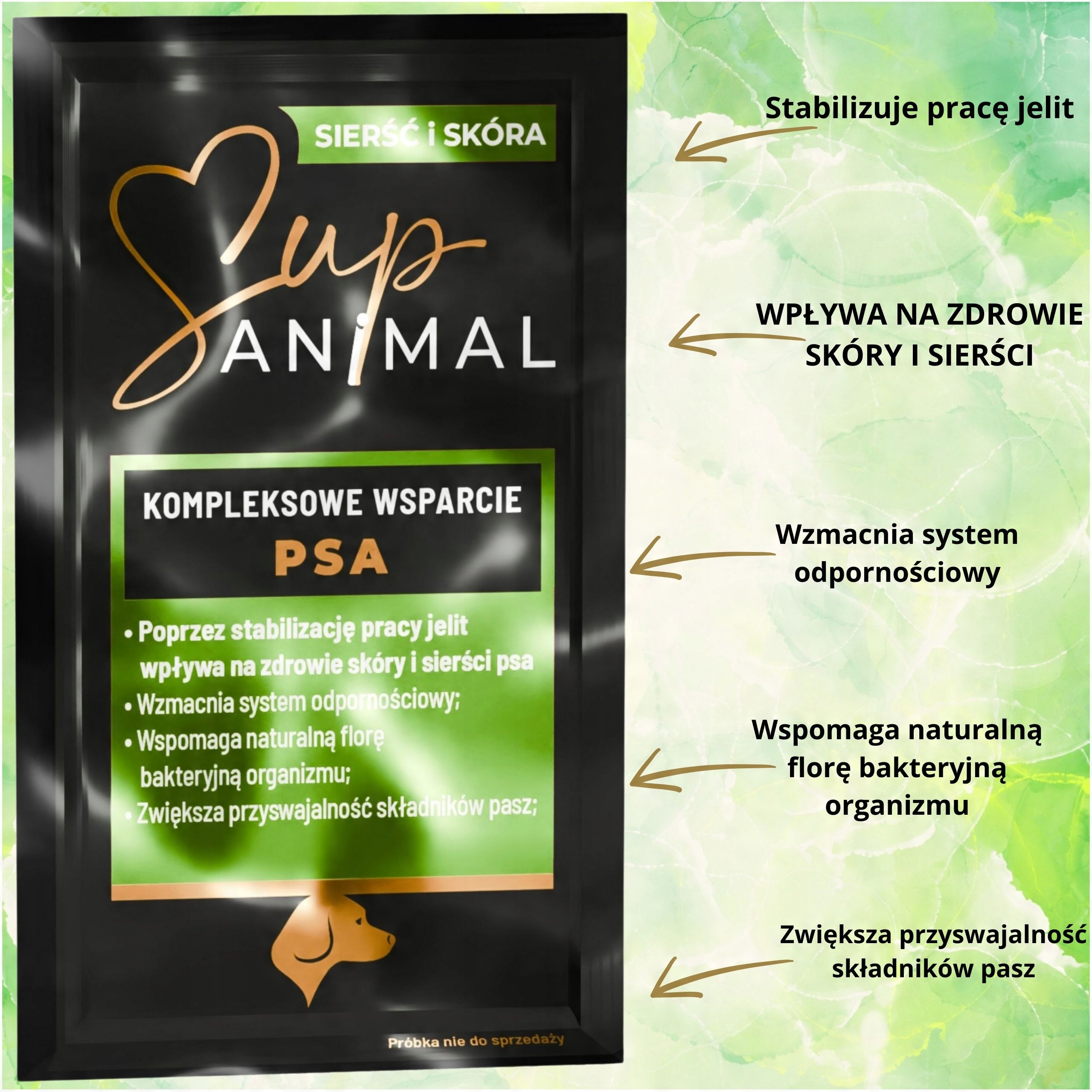 POSTBIOTYK DLA PSA MAŚLAN SupANIMAL ZDROWA SKÓRA SIERŚĆ DODATEK DO KARM