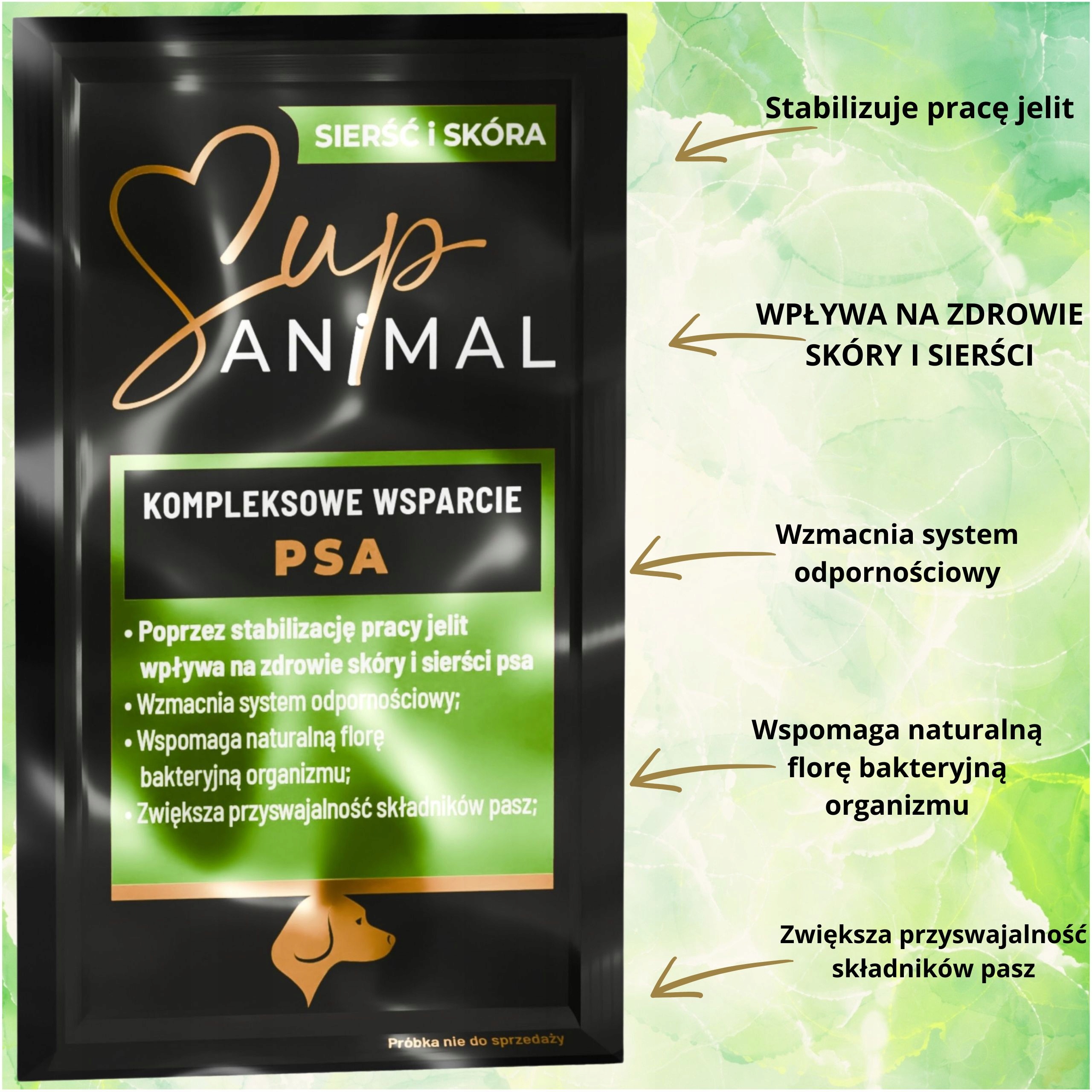 POSTBIOTYK DLA PSA MAŚLAN SupANIMAL ZDROWA SKÓRA SIERŚĆ DODATEK DO KARM