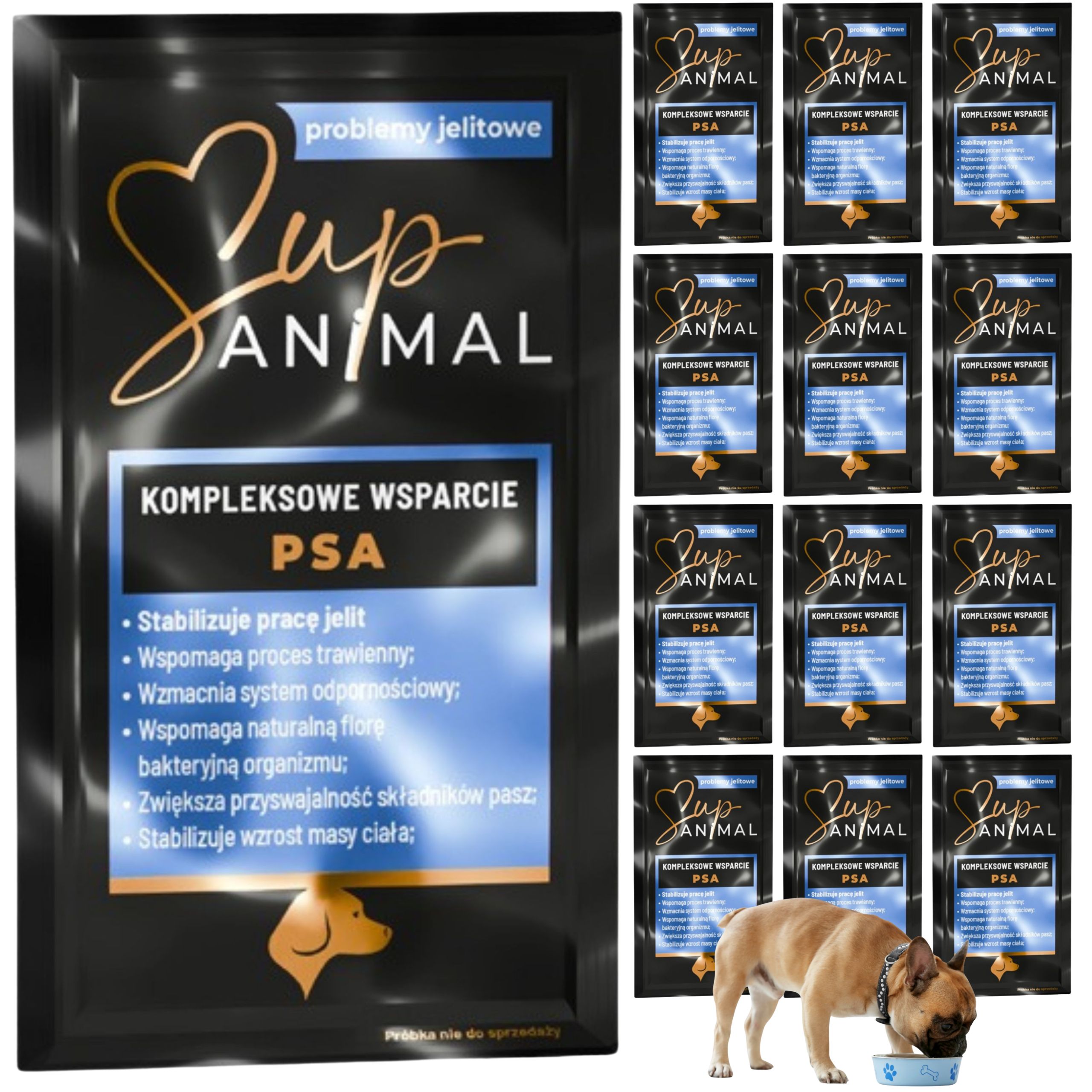 POSTBIOTYK DLA PSA MAŚLAN SupANIMAL problemy jelitowe DODATEK DO KARM PSÓW