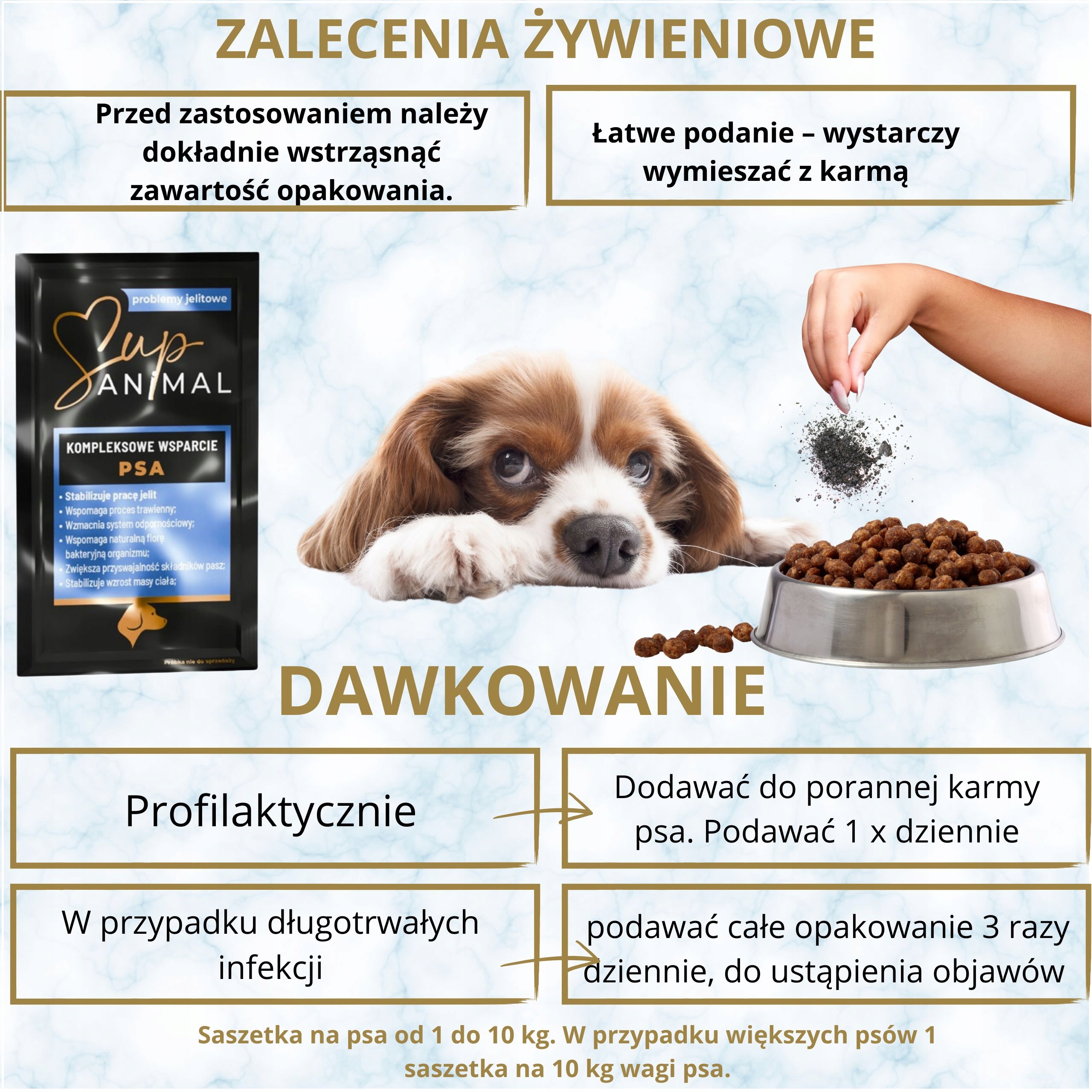 POSTBIOTYK DLA PSA MAŚLAN SupANIMAL problemy jelitowe DODATEK DO KARM PSÓW