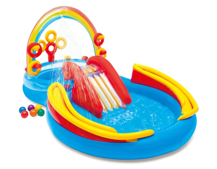Centrum wodny plac zabaw dmuchane tęcza 57453 Intex zjeżdżalni piłeczki