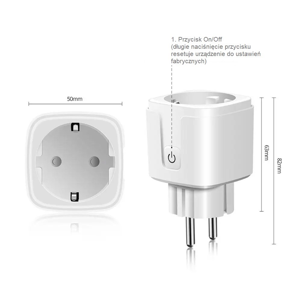 Inteligentne gniazdko Wi-Fi programator czasowy Smart Control EU16 Platinum