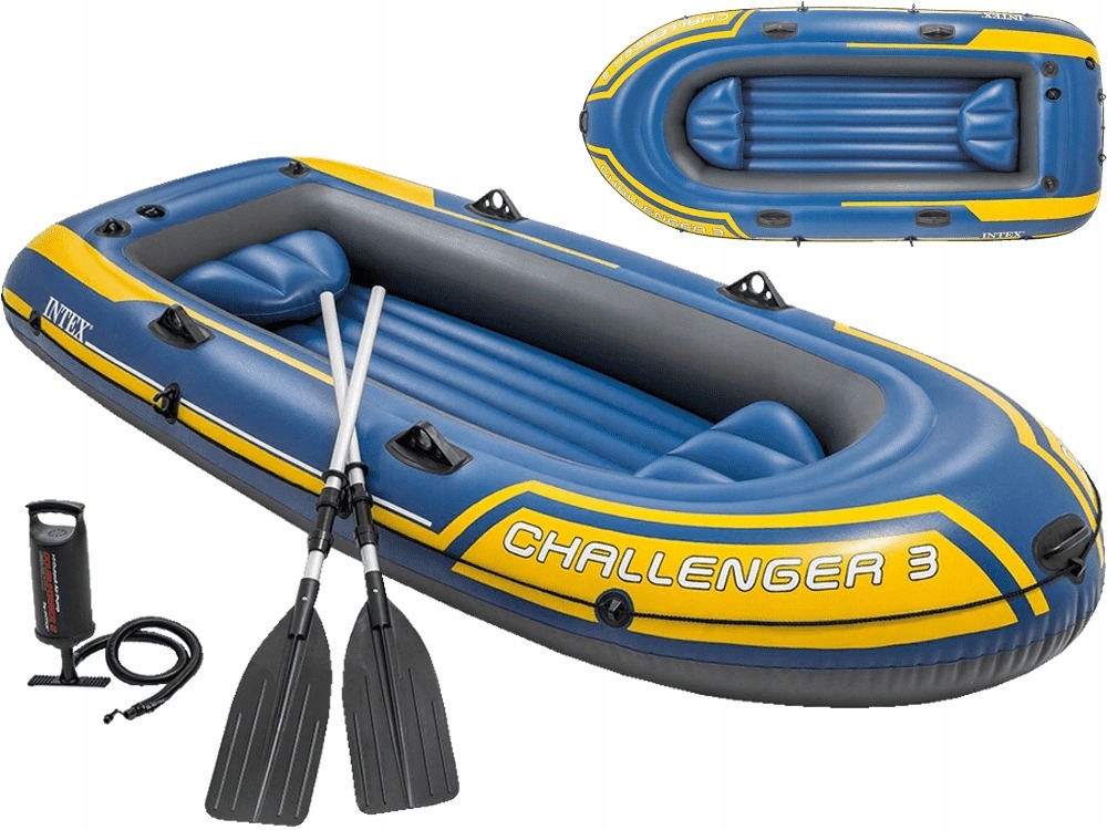 Ponton dmuchany Challenger 3 os + wiosła + pompka Intex 68370