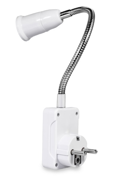 Adapter gniazda żarowki E27 elastyczny z włącznikiem i wtyczką do kontaktu