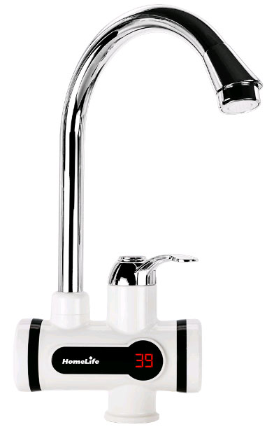 Przepływowy podgrzewacz wody z obrotową wylewką, wyświetlaczem Digiterm