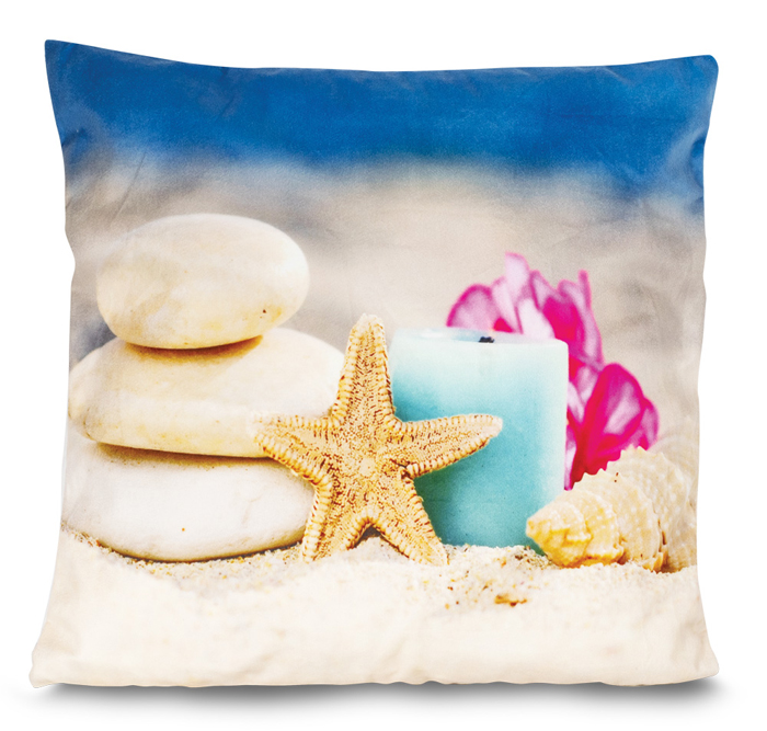 Poszewka LED na poduszkę 40x40 świecąca na baterie wzór plaża