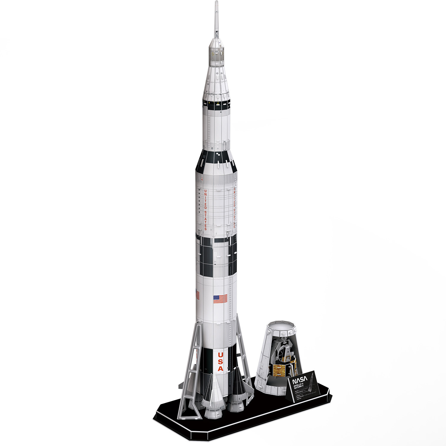 CUBIC FUN PUZZLE 3D NASA APOLLO SATURN V ROCKET - 136 ELEMENTY