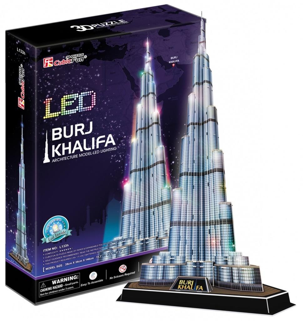 CUBIC FUN PUZZLE 3D LED BURJ KHALIFA 136 ELEMENTÓW - L133H