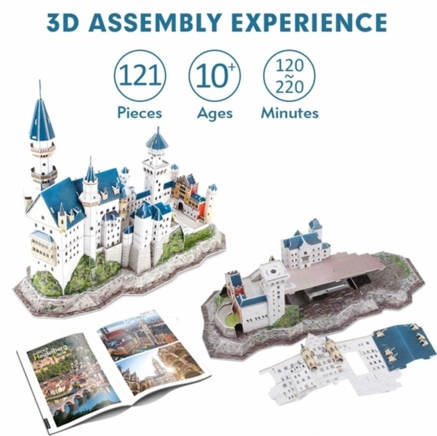 CUBIC FUN Puzzle 3D ZAMEK NEUSCHWANSTEIN CASTLE 121 elementów DS0990H