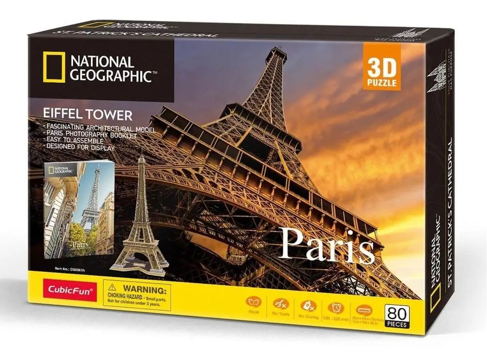 Cubic Fun Puzzle 3D National Geographic Eiffel Tower Paryż Paris DS0998h